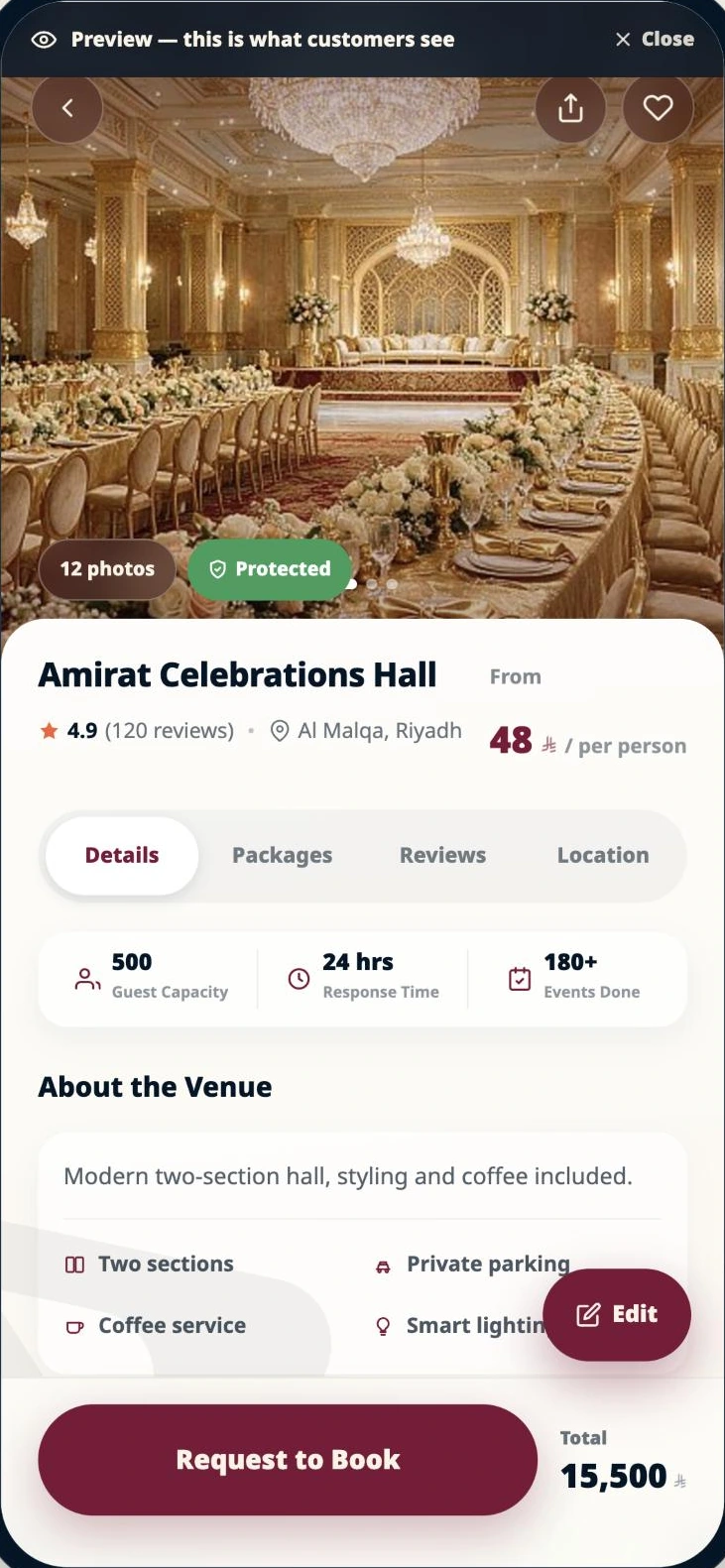 App screen